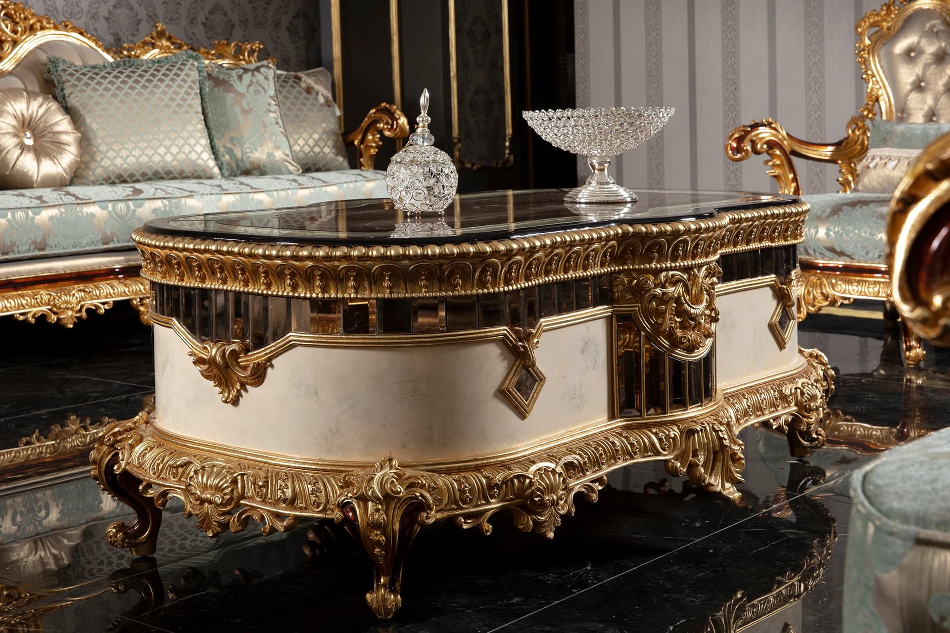 Payitaht Walnut Sofa Set 15