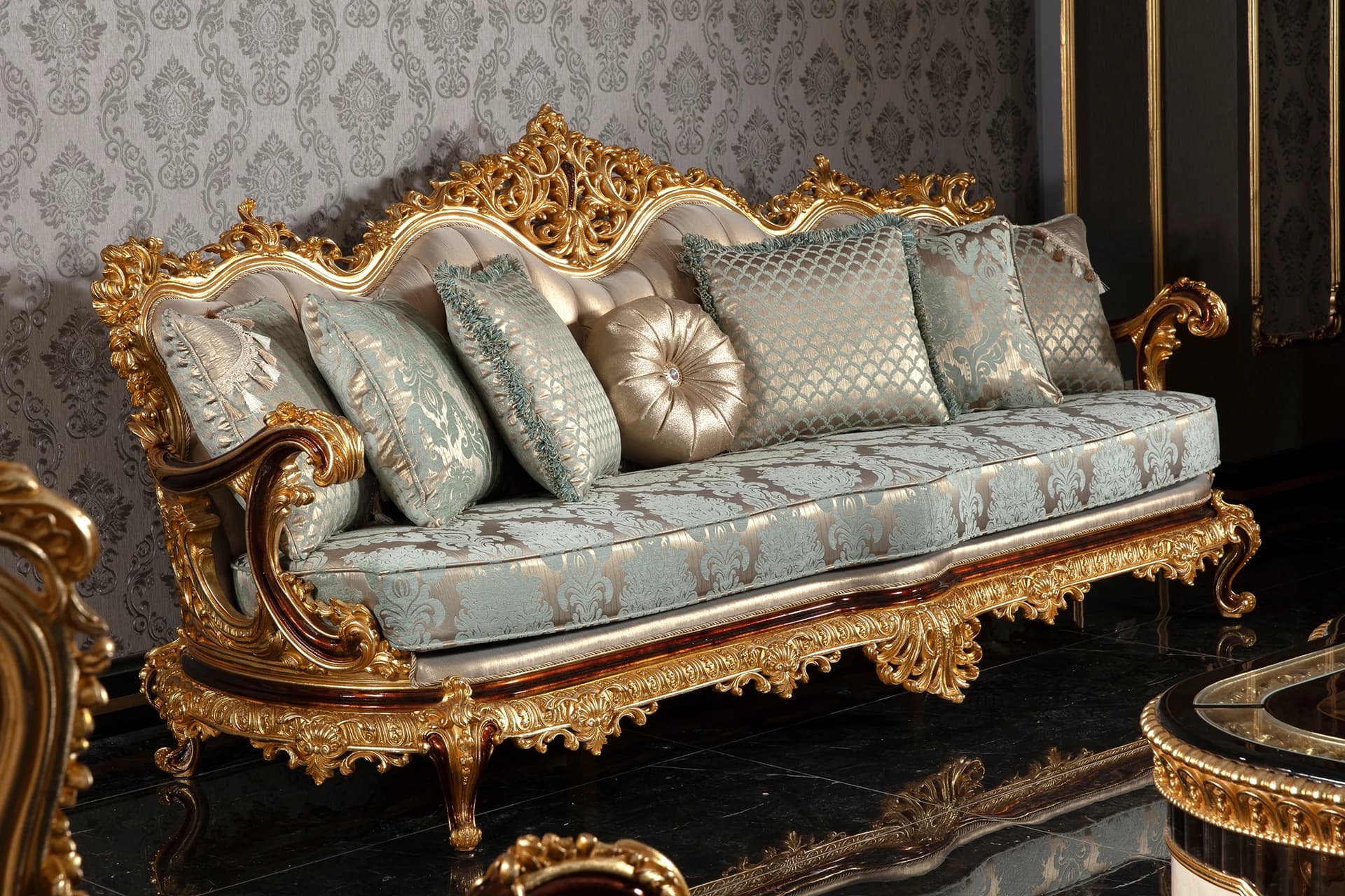 Payitaht Walnut Sofa Set 7
